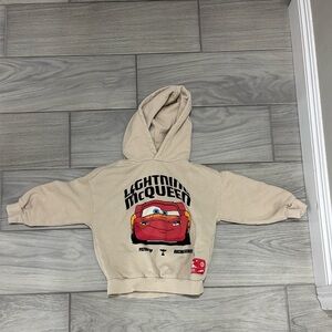 Zara car lightning, McQueen Cream Kids Hoodie